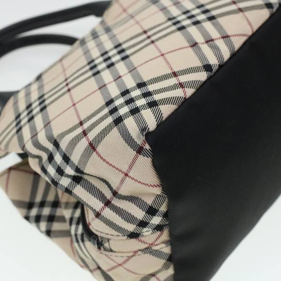 BURBERRY Nova Check Hand Bag Nylon Beige Auth bs5485 - Picture 12 of 16